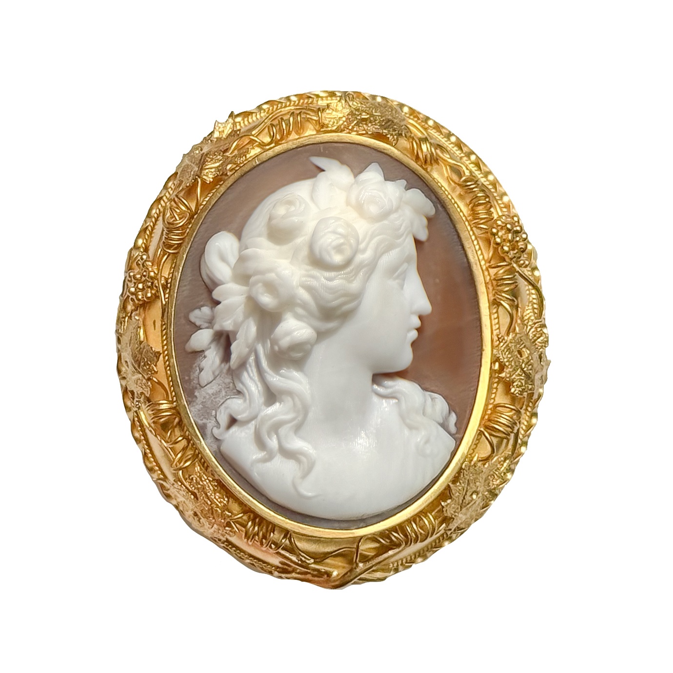 Mythology and Memory in an 18K Gold Cameo Locket Brooch, circa 1870